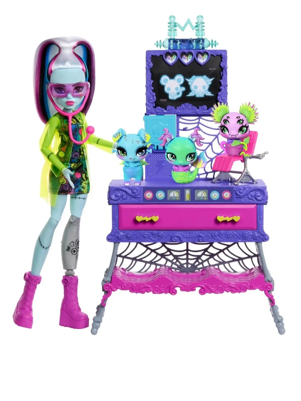 Monster High Frankie Stein Make A Monster Pet Doll Playset 30+ Accessories *NEW*